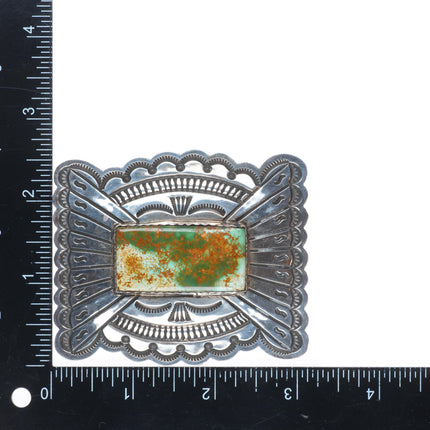 Harrison Blackgoat Navajo Royston turquoise sterling silver belt buckle