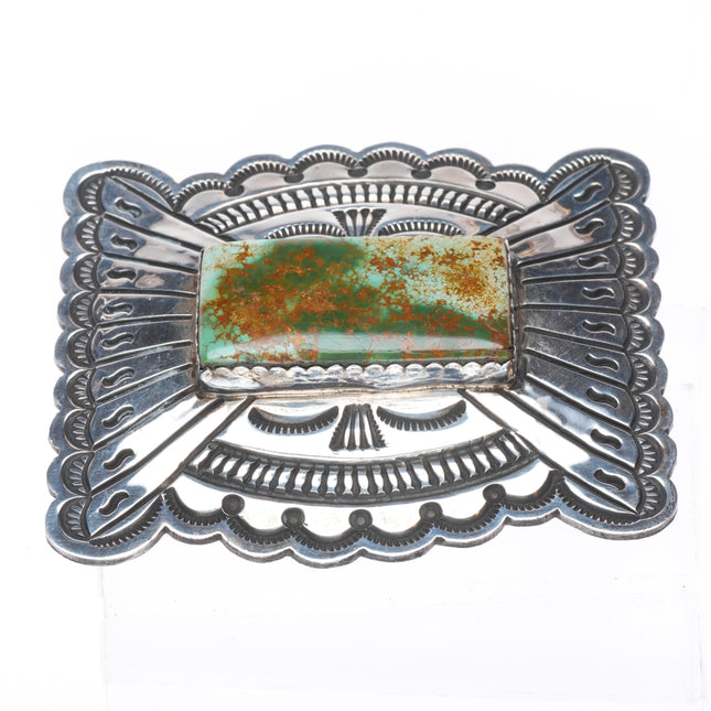 Harrison Blackgoat Navajo Royston turquoise sterling silver belt buckle