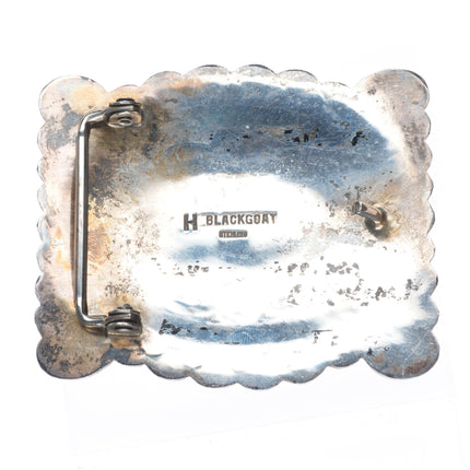 Harrison Blackgoat Navajo Royston turquoise sterling silver belt buckle