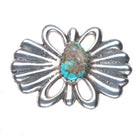 Vintage Navajo Tufa Cast sterling silver bolo tie with large turquoise