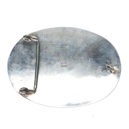 Wilson Padilla Navajo sterling silver turquoise vintage belt buckle