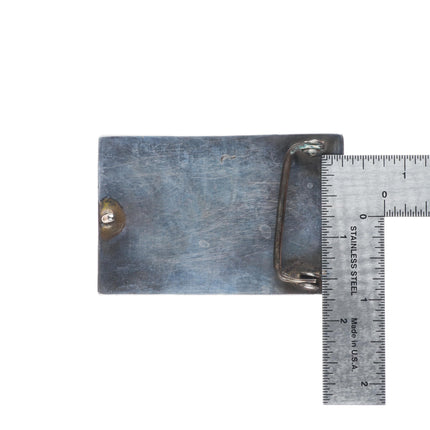 Willie Yazzie Sr, Navajo vintage sterling silver bear paw belt buckle