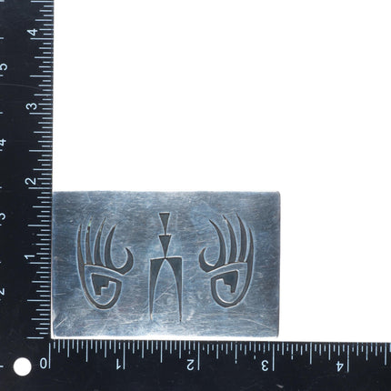Willie Yazzie Sr, Navajo vintage sterling silver bear paw belt buckle