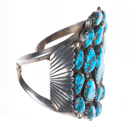6.4" Simplicio Zuni Morenci spiderweb turquoise sterling silver cuff bracelet
