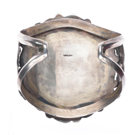 6.4" Simplicio Zuni Morenci spiderweb turquoise sterling silver cuff bracelet