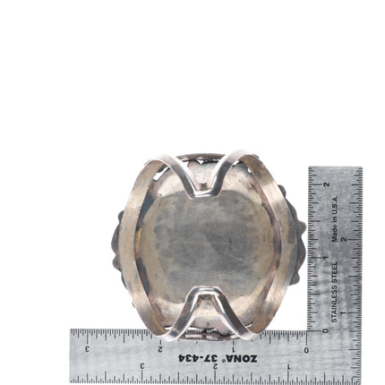 6.4" Simplicio Zuni Morenci spiderweb turquoise sterling silver cuff bracelet