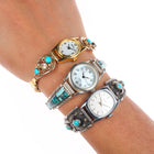 3 Vintage Navajo sterling silver turquoise/channel inlay/gold filled watch tips
