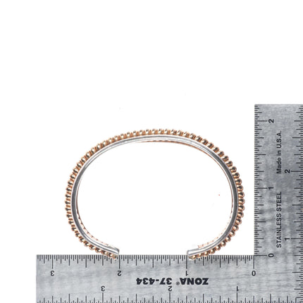 6.2" Tahe vintage Navajo sterling silver gold filled twisted wire cuff bracelet