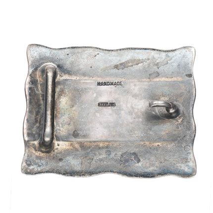 Vintage Southwestern sterling silver hand stamped US Dollar belt buckle