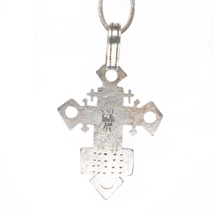 LB Southwestern sterling silver 24k gold accents cross pendant/necklace