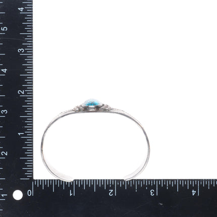 6.7" c1940 Navajo Lone Mountain turquoise vintage sterling silver cuff bracelet