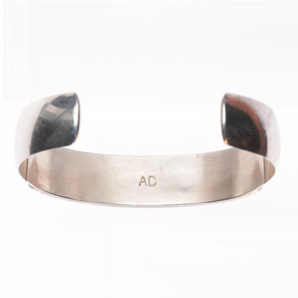 6.5" Andrew Dewa Zuni sterling silver intarsia inlay cuff bracelet turquoise