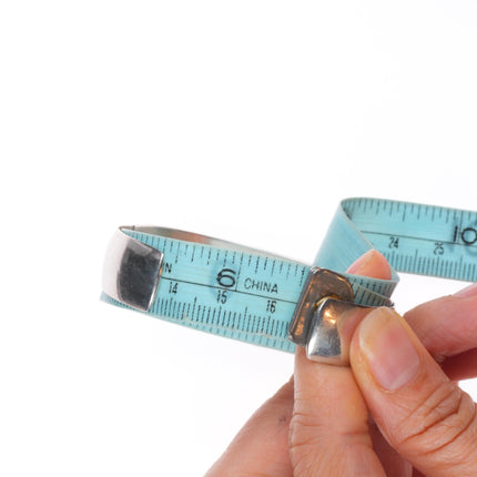 6.5" Andrew Dewa Zuni sterling silver intarsia inlay cuff bracelet turquoise