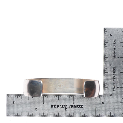 6.5" Andrew Dewa Zuni sterling silver intarsia inlay cuff bracelet turquoise