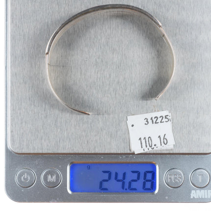 6.5" Andrew Dewa Zuni sterling silver intarsia inlay cuff bracelet turquoise