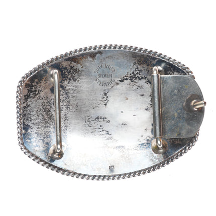 14k gold/Sterling silver Superior hand engraved trophy/western belt buckle