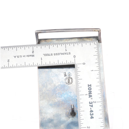 c1960's Taxco Sterling silver Chrysocolla inlay mixed metals/ brass belt buckle