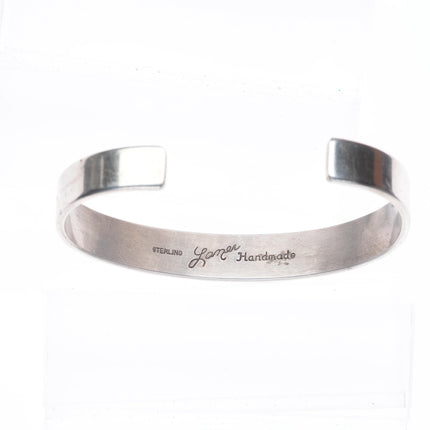 7.25" Troy Lamer Navajo sterling silver slim stacker stamped cuff bracelet