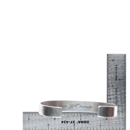 7.25" Troy Lamer Navajo sterling silver slim stacker stamped cuff bracelet