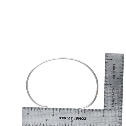 7.25" Troy Lamer Navajo sterling silver slim stacker stamped cuff bracelet