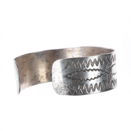 7" 40's-50's Vintage Navajo stamped sterling silver cuff bracelet