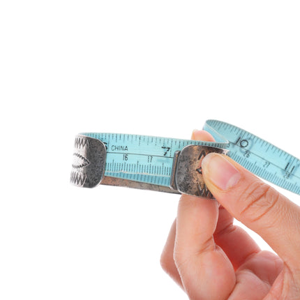 7" 40's-50's Vintage Navajo stamped sterling silver cuff bracelet