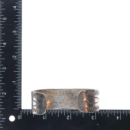 7" 40's-50's Vintage Navajo stamped sterling silver cuff bracelet