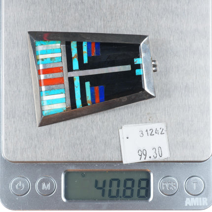 Stephanie Medina Santo Domingo sterling silver multi-stone inlay pendant