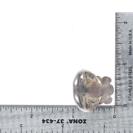 sz12 30's-40's Vintage Navajo sterling silver stamped face ring