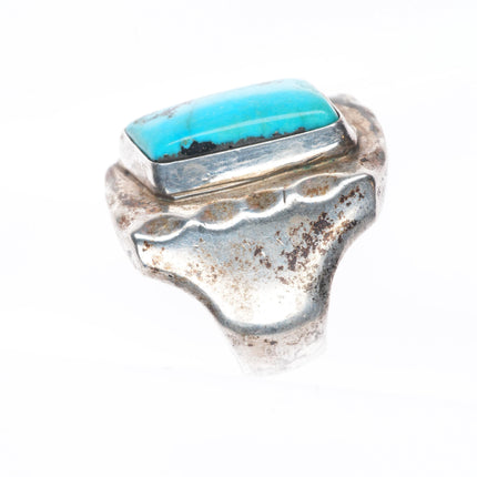 sz12 MT Vintage Navajo sterling silver turquoise heavy size 12 ring