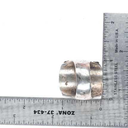 sz12 MT Vintage Navajo sterling silver turquoise heavy size 12 ring