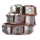 c1920 Antique Navajo sterling silver butterfly concho belt w/ amazing stampwork