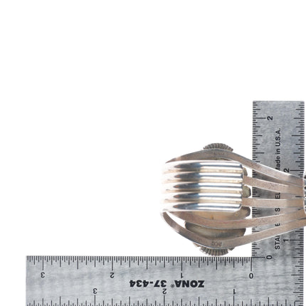 6.35" Richard Curley Navajo sterling silver Royston turquoise cuff bracelet