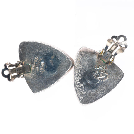 Emilia Castillo vintage Mexican modernist sterling silver clip-on earrings