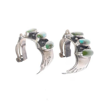 Etta Endito Navajo  sterling silver turquoise El earrings clip-on