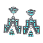 40's-50's Vintage Zuni Kachina Chandelier sterling silver turquoise earrings