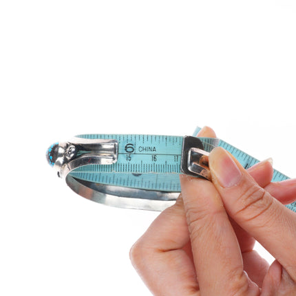 6.75" Vintage Navajo sterling silver high grade Persian turquoise cuff bracelet