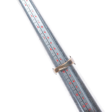 sz10 Vintage Zuni sterling silver turquoise/jet intarsia inlay men's ring