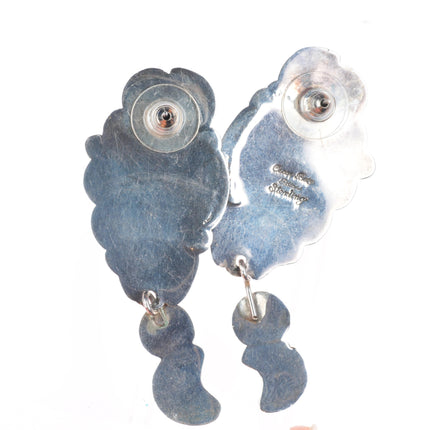 Oscar Betz southwestern sterling silver turquoise, spiny oyster, lapis earrings