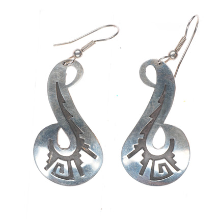 Vintage B Navajo overlay design earrings in sterling silver
