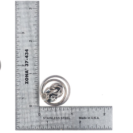 1940's Emma Melendez Taxco sterling silver modernist screw back earrings