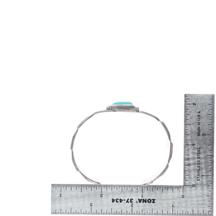 6.4" c1930's Navajo chiseled/filed basket pattern sterling silver cuff bracelet