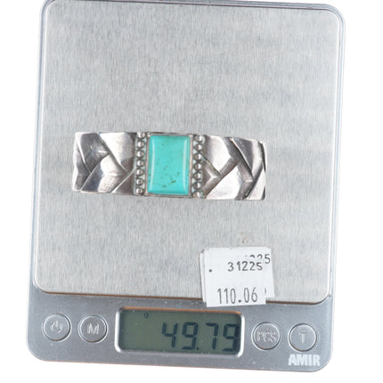 6.4" c1930's Navajo chiseled/filed basket pattern sterling silver cuff bracelet