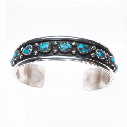 6.4" Frank Patania Sr Bisbee Turquoise Modernist sterling silver cuff bracelet