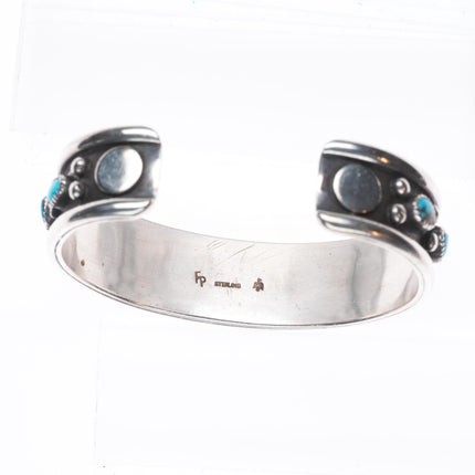 6.4" Frank Patania Sr Bisbee Turquoise Modernist sterling silver cuff bracelet
