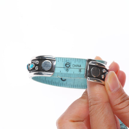 6.4" Frank Patania Sr Bisbee Turquoise Modernist sterling silver cuff bracelet