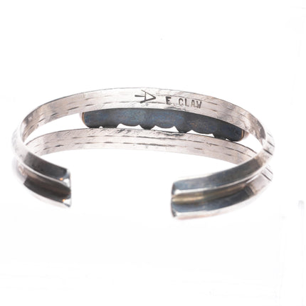 6.4" E Claw Navajo for Atkinson sterling silver, turquoise, coral cuff bracelet