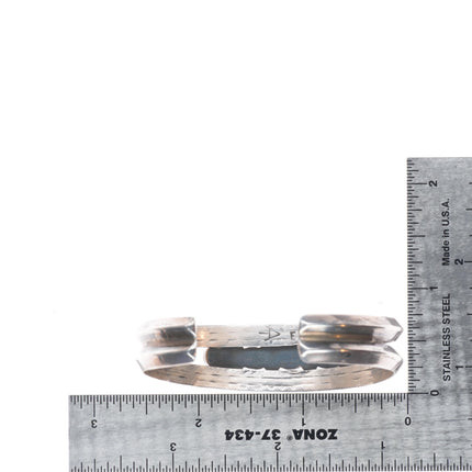 6.4" E Claw Navajo for Atkinson sterling silver, turquoise, coral cuff bracelet