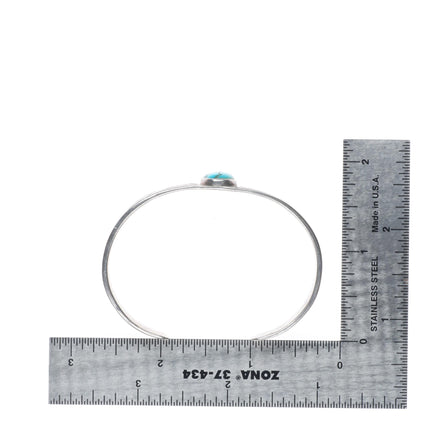 6.25" 1930's Navajo Ingot silver deep stamped cuff bracelet with nice turquoise