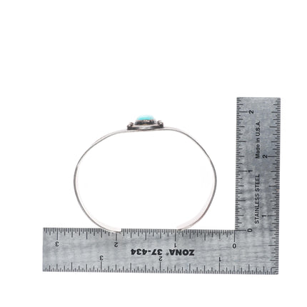 6.25" 1940's vintage Navajo sterling silver cuff bracelet with turquoise